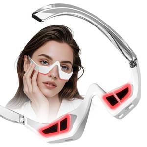lot 24156 image: JCOTTON Under Eye Red Light Therapy, 4 Modes Red Light Under Eye Therapy Glasses Microcurrent Eye Massager, For Eye Bags Dark Circles Puffiness Wrinkles Fine Lines, Relieving Eye Fatigue