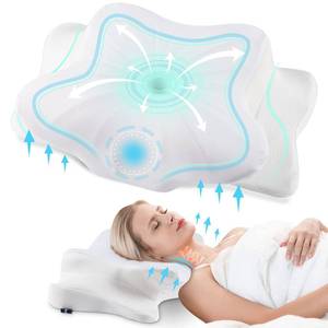 lot 24158 image: DONAMA Cervical Pillow for Neck and Shoulder,Contour Memory Foam Pillow,Ergonomic Neck Support Pillow for Side Back Stomach Sleepers with Pillowcase-King Size