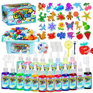 lot 24167 image: Qmnxvcsd Magic Water Elf Toy Kit, DIY Aqua Fairy Water Gel Kit with 20 Colors Magic Gel & 24 Molds, Includes Storage Case & Display Bottle, Birthday Gifts Crafts DIY for Kids (Lid Cracked)