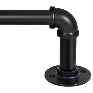 lot 24168 image: Upgrade Seamless Blackout Curtain Rod for Windows 32 to 48 inches, Adjustable Heavy Duty Wrap Around Curtain Rods, Modern Industrial Rod for Indoor Outdoor Black, 32-48