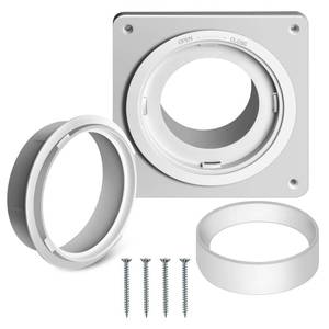 lot 24171 image: Senshare Dryer Vent Connector Kit, Dryer Vent Wall Plate with Quick Connect & Disconnect, Twist Lock Dryer Duct Connector Kit Fits 4 Inch Tubes, Covers Area 7 Inch x 7 Inch, for Dryer Washer Bathroom