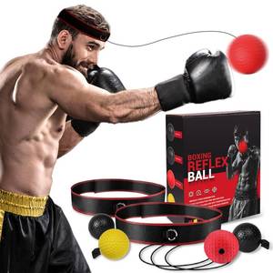 lot 24172 image: KTEBO Boxing Reflex Ball Headband Set - Includes 4 Different Balls and 2 Adjustable Headbands for Beginner Proficiency Improvement, Great Boxing Equipment, Perfect Stocking Stuffers