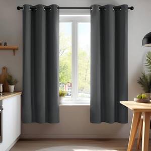 lot 24178 image: Deconovo Blackout Curtains for Bedroom Set of 2 42W x 54L Inch Thermal Insulated & Noise Reducing Panels Home Window Room Darkening Sustainable Grommet Drapes for Living Room and Nursery, Dark Grey