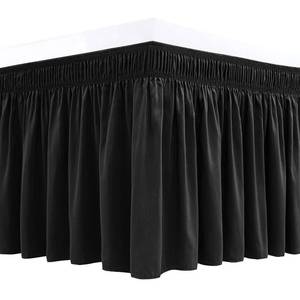 lot 24195 image: Biscaynebay Wrap Around Bed Skirts for King & Cal King Beds 21 Drop, Black Adjustable Elastic Dust Ruffles Easy Fit Wrinkle Resistant Silky Luxurious Fabric Machine Washable