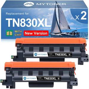 lot 24206 image: MYTONER Toner Cartridge Replacement for Brother TN830XL TN830 XLVR TN-830 Black High Yield for DCP-L2640DW HL-L2460DW L2480DW MFC-L2820DW XL HL-L2405W HL-L2400D 2465DW Printer, 2Pack