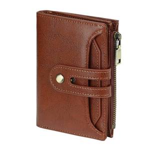lot 29620 image: GOIACII Small Womens Wallet Leather Ladies Billfold Card Holder RFID Blocking with Zipper Coin Pocket
