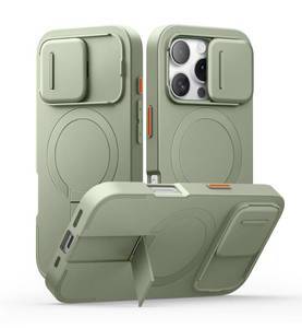 lot 29622 image: SURITCH for iPhone 16 Pro Case with Slide Camera Cover and Adjustable Kickstand, Compatible with MagSafe, Shockproof Bumper Case Slim Protective Cover for iPhone 16 Pro 6.3 Inch,Green