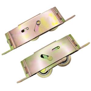 lot 29627 image: 2 Pack Sliding Patio Door Tandem Roller Assembly Fits for Guardian, Croft, VinylMax Primarily Used on Vinyl Glass Doors, 5-34 Screw Hole Centers, 1-14 Steel Ball Bearing, End Adjustment