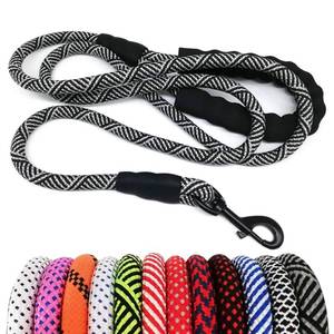 lot 29628 image: MayPaw Heavy Duty Rope Dog Leash, 34567810121520 FT Nylon Pet Leash, Soft Padded Handle Thick Lead Leashes for Large Medium Dogs (Black, 12  8)