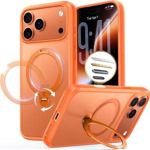 lot 29635 image: TORRAS Q3 Spin for iPhone 17 Pro Max Case with 360 Magnetic Stand, Wireless Charging Compatible, Hard PC Case for 17 Pro Max Phone Case with Stand, Translucent Cosmic Orange