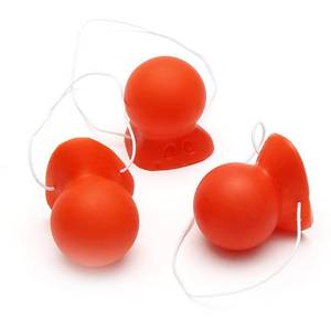 lot 29643 image: 2 Pcs Red Honking Squeaking Clown Nose Rubber Clown Nose with Elastic for Adults Halloween Cosplay Christmas Costume Party Accessories