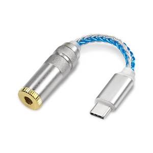 lot 29646 image: XMSJSIY USB Type C to 4.4mm Balanced DAC Audio Adapter USB C Male to 4.4mm Female HiFi Headphone Jack Amp PCM 32bit384kHz with 5N Single Crystal Silver Aux Cable for Phone Latop and Type C Devices
