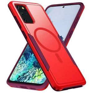 lot 29649 image: Teayoha for Samsung Galaxy S20 Plus Case,Compatible with Magsafe Military Grade Drop Tested Shockproof Magnetic Tough Rugged Protective Phone Case -6.7 inch (Red)