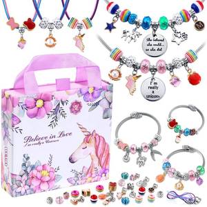 lot 29658 image: COO&KOO Charm Bracelet Making Kit, A Unicorn Girls Toy That Inspires Creativity and Imagination, Crafts for Girls Ages 8-12 with Jewelry Making Kit Perfect Gifts for 6 7 8 9 10 Girl Self-Expression