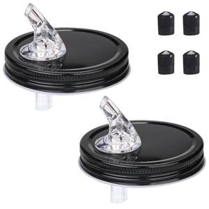 lot 29660 image: 2 Pack Wide Mouth Pour Spout Lid For Mason Jar, Free Flow Pour Spout for Wide Mouth Mason Jar 3.4 in, Perfect for Any Liquid Leak-Airtight Leak Proof and Built to Last