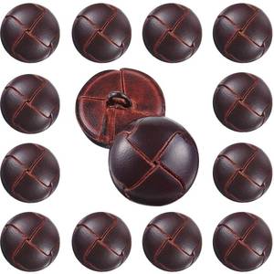 lot 29662 image: Knitgrip 12 Pcs Brown 20 mm Genuine Leather Cover Buttons Football Buttons with Shank Sew for Clothes Dress Coats Jackets Sweaters Blazers Jeans Handicrafts Fall Sewing Accessories