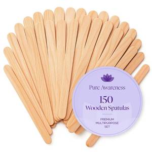 lot 29685 image: 150 Wooden Wax Stick Applicator Sticks for Hair Removal Disposable Popsicle & Craft Sticks Professional Salon & Home Supplies For Hot Wax, Hard Wax, Stripless & Brazilian Treatments