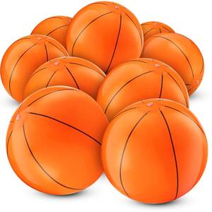 lot 29688 image: Inflatable Basketballs (Pack of 12) 16-inch Beach Balls for Pool Beach Toys & Basketball Party Favors for Kids Sports Themed Birthday Party Decorations, Outdoor Backyard Summer Pool Games Supplies
