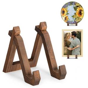 lot 39720 image: ANBOXIT Plate Display Stand, 6 Inch Plate Holder for Displaying, Decorative Picture Frame Dish Photo Plaque Platter Wood Stand