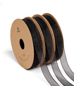 lot 39723 image: Vitalizart 38 x 30Yd Organza Ribbon Black Sheer Ribbons Set 10 Yd x 3 Rolls Handmade Eco-Friendly for Gift Wrapping Christmas Tree Crafts Bows Wedding Invitations Wreaths Wrap