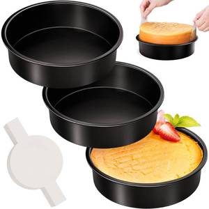 lot 48445 image: AltarreT 8 Inch Round Cake Pan Set of 3, Nonstick Baking Pans with 90PCS Parchment Paper, Dishwasher Safe
