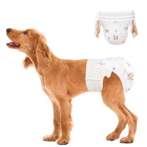 lot 48457 image: Ambreview Dog Diapers Female, Disposable Pull Up Doggie Diapers for Female Dogs, Ultra Absorbent & Anti-Side Leakage, Stretchy Diaper for Dogs in HeatElderlyDisabled (M,10Count)