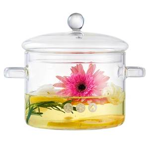 lot 48468 image: 64oz1900ml Clear Glass Simmer Pot for Cooking on Stove with Lid, Glass Saucepan Cookware Set for Pasta Noodle, Soup, Milk, Baby Food,Potpourri Simmering Pot,Electric Simmer Tool for Home Fragrance