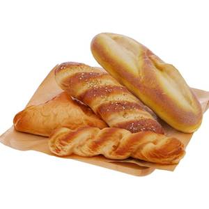 lot 51482 image: Woration 3pcs Artificial French Bread Set Fake Loaf Simulation Baguette Faux Pastries Food Model Display Home Kitchen Decoration Bakery Ornament