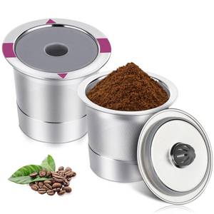 lot 51484 image: Reusable K Cups, Universal stainless steel Reusable Coffee Pods, Refillable Single K Cups for K 2.0 and 1.0 Coffee Makers (2PACK)
