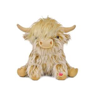 lot 51489 image: Tonpect Highland Cow Stuffed Animal with Mooing Sound, 9 inch Ginger Colored, Farm Cow Toy for Boys Girls Gift Decoration
