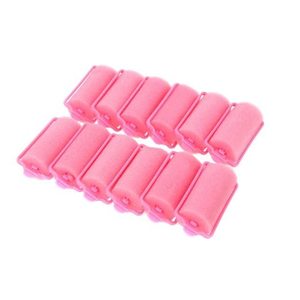 lot 51497 image: Set of 6 Large Pink Foam Sponge Hair Rollers