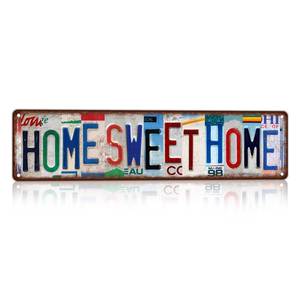 lot 51502 image: CHCdecor Vintage Home Sweet Home Street Sign Wall Decor Metal Tin Signs for Bar Home Bedroom Garage,16x4 Inch Aluminium