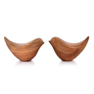 lot 55823 image: NIRMAN Acacia Wood Bird Statues Set Home D�cor Bird Sculpture for Living Room, Bathroom, Office Modern Style Birds Decorative Ornaments (Set of 2) (4.5 x 2 x 2.5)