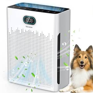 lot 63926 image: Air Purifiers for Home, PM 2.5 Air Quality Monitor Cover Up to 2200 Ft� with Pet mode, Timer, HEPA Air Purifier with Washable Pre-filter, Fragrance Sponge for Smoke, Odor, Dander, Pollen (Black)