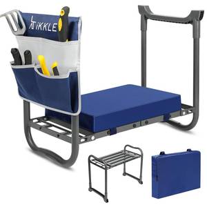 lot 63930 image: ikkle 838LB Capacity Garden Kneeler and Seat - Ultra Heavy Duty Stool Bench with Thick Soft Pad, Gift for Gardeners