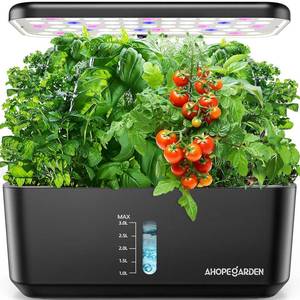 lot 63942 image: Ahopegarden Indoor Garden Hydroponics Growing System 10 Pods Plant Germination Kit Herb Vegetable Growth Lamp Countertop with LED Grow Light - Hydrophonic Planter Grower Harvest Lettuce