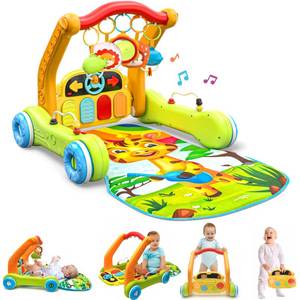 lot 63945 image: Move2Play, 4-in-1 Baby Play Mat & Activity Center Gym  Walker  Infant Present for Tummy Time  Birthday Gift for 3, 4, 5, 6, 7, 8, 9, 10, 12  Month Old Boys & Girls (Yellow)