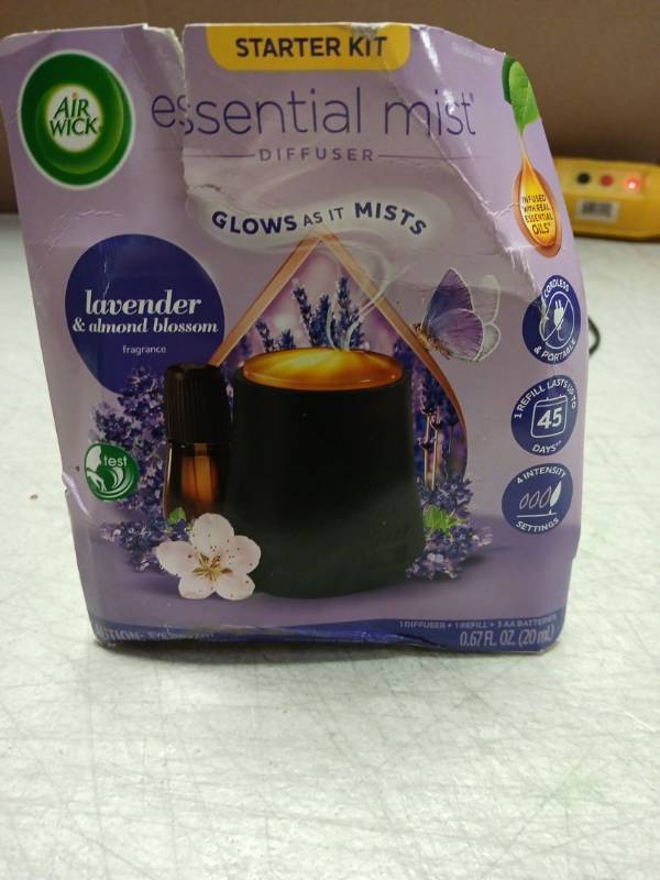 lot 35316 image: Air Wick Essential Mist Diffuser Starter Kit - Lavender & Almond Blossom