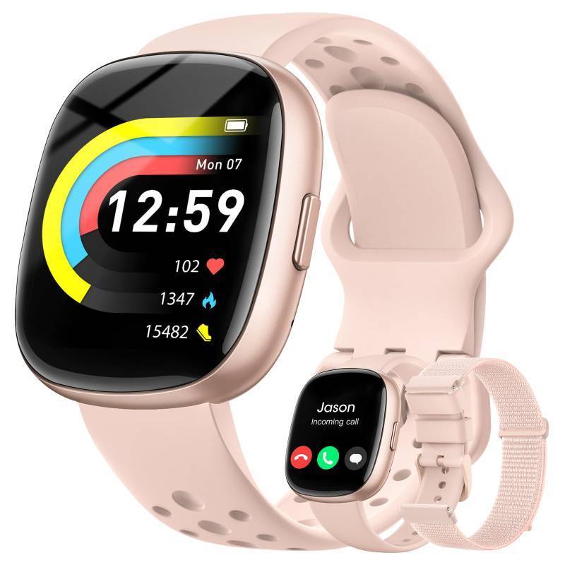 lot 26724 image: Fitness Trackers for Women Smart watch Fitness Watch with Blutooth Call 247 Heart Rate SpO2 Sleep Monitor IP68 Waterproof 120 Sport Mode Activity Trackers Compatible iPhone Android Phones (3 Bands)