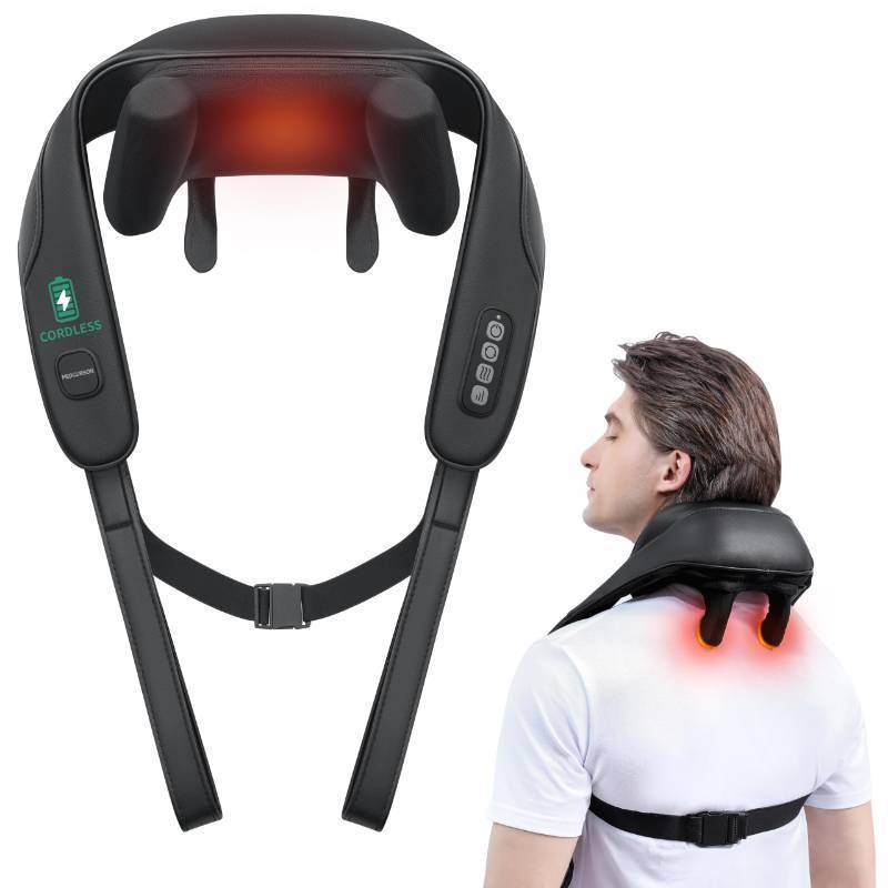 lot 24560 image: Medcursor Neck Massager, Cordless 4D 6 Massage Nodes Deep Tissue Kneading Massage for Pain Relief, Massager for Neck Back Shoulder, Office, Home & Car