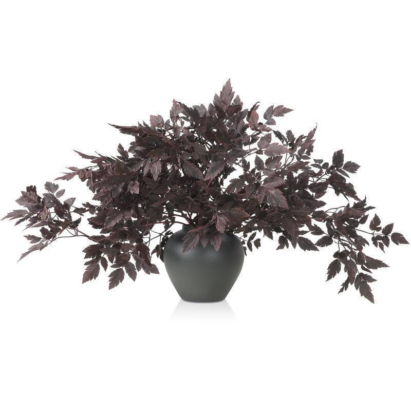 lot 23010 image: Lyrow 10 Pack Artificial Cimicifuga Plant Leaf Spray Faux Plum Cimicifuga Ramosa Leaf Branch Faux Fall Spray Silk Plants for Home Vase Wedding Garden Farmhouse Table Mantel Decor (32 Inches)
