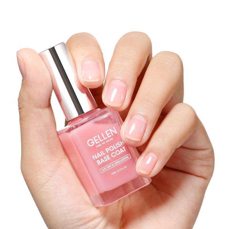 lot 27347 image: GELLEN Clear Nail Polish Base Coat Sheer Tinted Pink, Natural Color Regular Nail Polish, Calcium Formula Strengthens Nails, Enhances Natural Look, Quick Air Dry, Hema Free, Non-toxic, Anti-yellowing