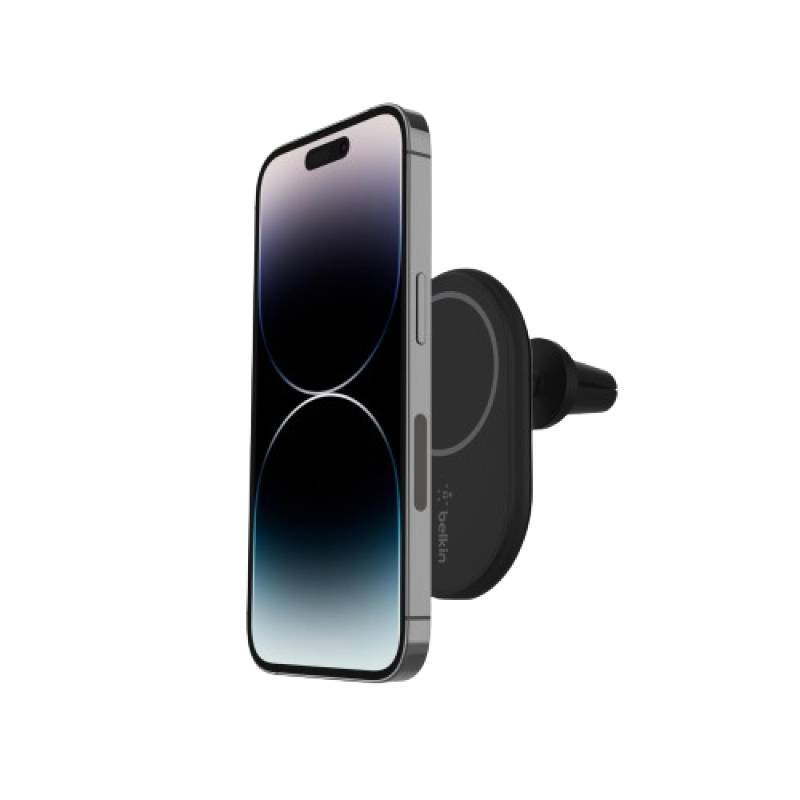 lot 46680 image: Belkin MagSafe-Compatible Magnetic Wireless Car Charger 10W - Wireless Charger, Magnetic Car Vent Phone Mount for iPhone 17, iPhone 16, 15, & 14 Series, Pixel 10 (Power Supply NOT Included) - Black Tested Works