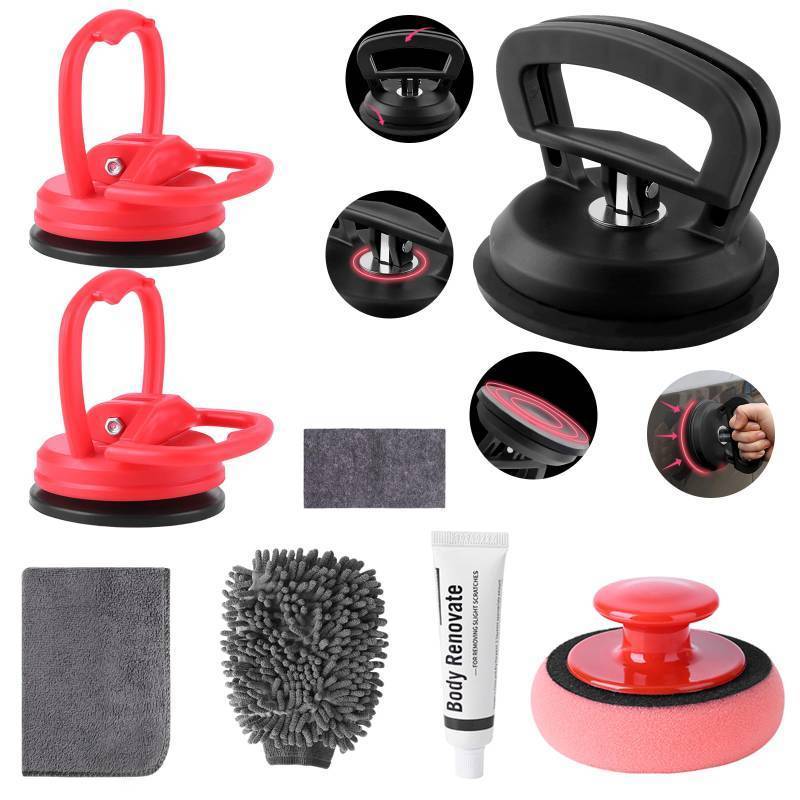 lot 25075 image: Car Dent Puller, 8 Packs Dent Remover Tool for Car Dent Repair, Versatile Suction Cups Puller with Strong Suction & Effortless Handle for Auto Body, Glass, Fridge, Tile Lifting & Objects Moving