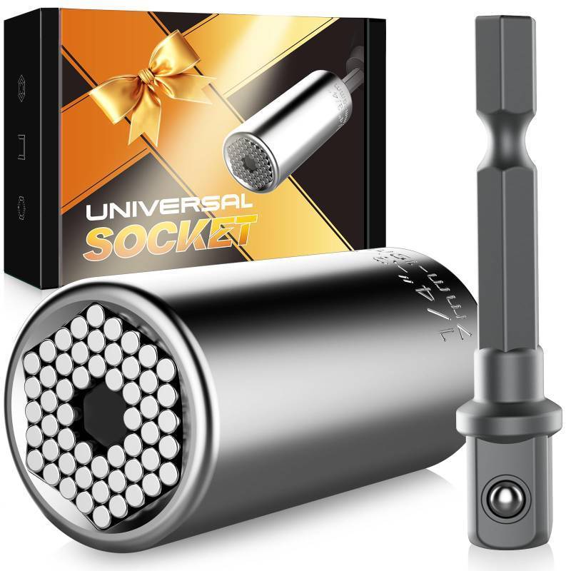 lot 27500 image: Valentines Day Gifts for Him, Kusonkey Super Universal Socket Tools Gifts Stocking Stuffers for Men,Professional 7mm-19mm Tool Sets with Power Drill Adapter,Cool Gadgets for Him,Dad,Grandpa,Boyfriend