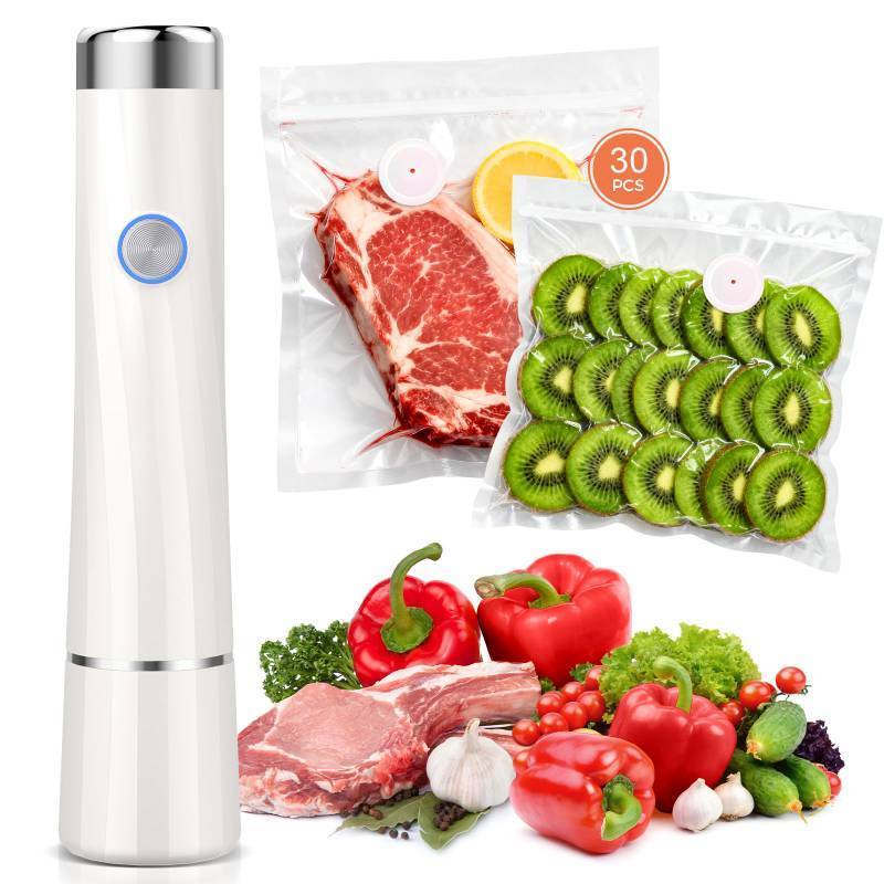 lot 57209 image: Kayiant Vacuum Sealer For Food (Compact Vacuum Sealers 30 Reusable Vacuum Bags), Powerful Handheld Vacuum Sealer for 10X Preservation & Fresh