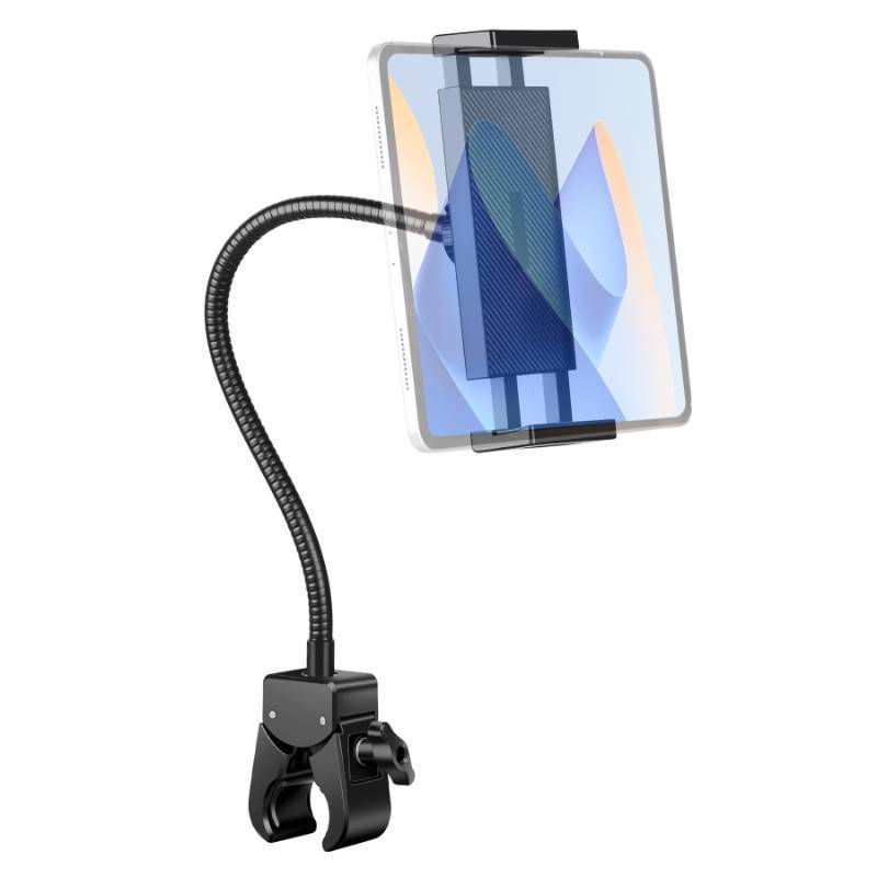 lot 57245 image: Evekea Gooseneck Tablet Holder, iPad Holder for StrollerTreadmillGolf CartBoatMic StandWheelchairGym Bicycle Handlebar Clamp, Compatible with 4.7-12.9 Tablets and Phones,Galaxy, E-Readers