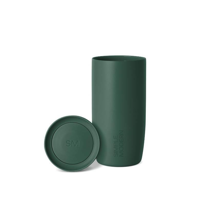 lot 37413 image: Simple Modern Travel Coffee Mug Tumbler with 360° Lid  Ceramic-Lined Insulated Stainless Steel Cold Brew Iced Coffee Cup  Gifts for Women Men Her Him  Voyager Signature  16oz  Forest
