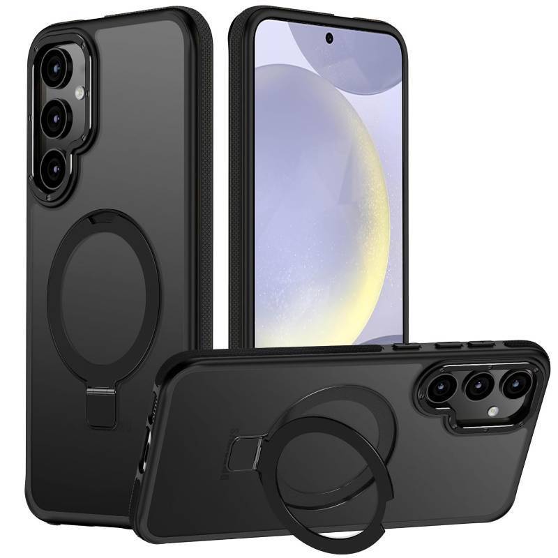 lot 37463 image: Mondelete for Samsung Galaxy S24 Plus Case, Magnetic Adjustable Ring Stand Fit for Magsafe, Military-Grade Shockproof Protection Phone Case with Kickstand&Ring Holder (Black)
