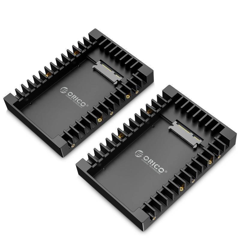 lot 46717 image: ORICO 2.5 SSD SATA to 3.5 Hard Drive Adapter Internal Drive Bay Converter Mounting Bracket Caddy Tray for 7  9.5  12.5mm 2.5 inch HDD  SSD with SATA III Interface(1125SS-2) 2Pack